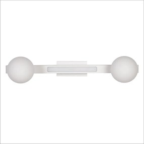 Nástenné svietidlo Magnet1, 2x biele sklenené tienidlo + 1x LED 13W, w