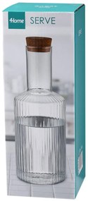 4Home Sklenená karafa s korkovou zátkou Serve, 1 l