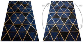 Koberec EMERALD exkluzívny 1020 glamour, styl marmur, trojuholníky granátový / zlatý