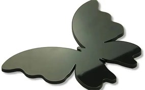 Nástenné akrylové hodiny Motýle - čierna