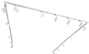 Moderný 1-fázový koľajnicový systém biely s 15 bodovými svetlami - Jeana