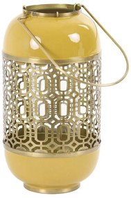 Žlto-zlatý kovový lampáš Rohit - Ø 16*30 cm