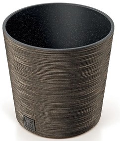 Kvetináč Furu okrúhly Low Eco Wood 250 – káva Eco