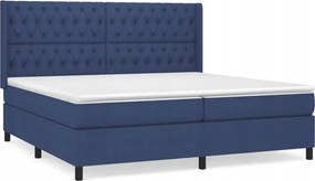 vidaXL Kontinentálna posteľ s matracom, modrá, tkanina 200 x 200 cm