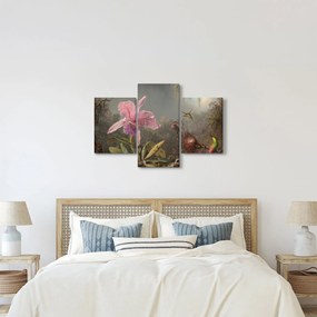 Obraz - Martin Johnson Heade, Cattleya Orchid and Three Hummingbirds, reprodukcia (90x60 cm)