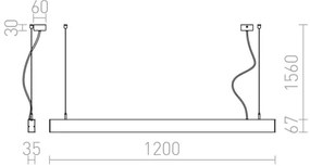 RED - Design Rendl - R12718 - LED Luster na lanku PESANTE LED/40W/230V