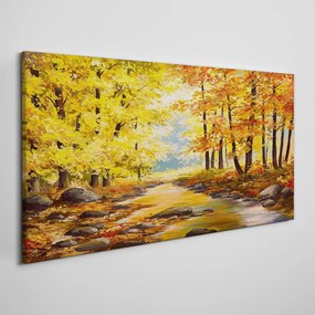 Obraz Canvas Jesenné lesné maľba