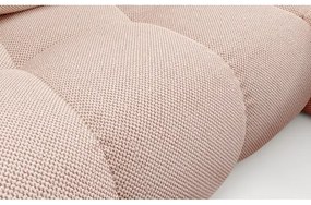 Rozkladacia rohová čalúnená sedacia súprava s úložným priestorom do L ALMADA pravá ružová