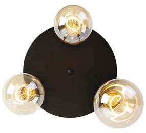 Moderné stropné svietidlo čierne 3-svetlo - Facil