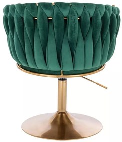 LuxuryForm DESIGN Kreslo NORDEN VELUR na zlatom tanieri - zelené