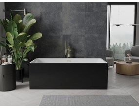 Mexen Nita, voľne stojaca vaňa 170 x 80 cm, biela-čierna, zlatý matný prepad, 52091708075-55