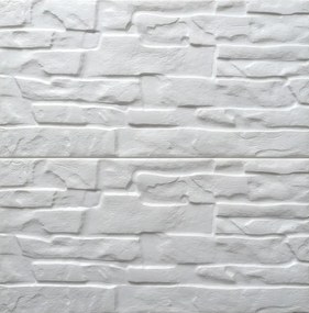 Samolepiace penové 3D panely S45, rozmer 59 x 60 cm, ukladaný kameň biely II, IMPOLTRADE