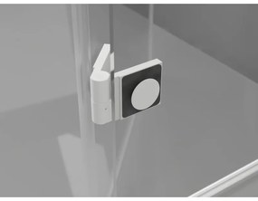 Mexen, Mexen Lunar-F skladacie ľavé sprchové dvere 95 cm, transparentné, biele - 836-095-000-20-00-L