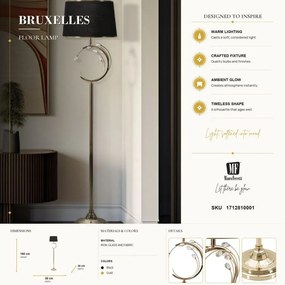 Stojacia lampa Bruxelles 160 cm čierna/zlatá
