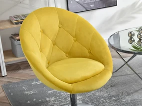Kreslo Lush 3 (žltá + chrómová). Vlastná spoľahlivá doprava až k Vám domov. 1110238