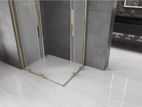 Mexen Velar Duo, sprchový kút s posuvnými dverami 90 x 80 cm, 8mm sklo námraza, zlatá lesklá, 871-090-080-32-50
