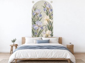Kosatce v oblúku elegantná oblúková nálepka na stenu do spálne arch 20 x 46 cm