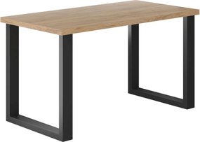 Vintino Jedálenský stôl ALVARO 128 × 67 cm – dub zlatý craft / čierna oceľ