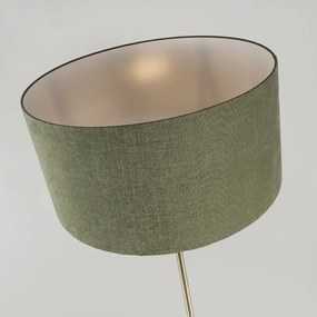 Stojaca lampa mosadz s zeleným tienidlom 50 cm - Kaso