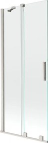 Mexen Velar, 2-krídlová posuvná vaňová zástena 85 x 150 cm, 8mm číre sklo, brúsená oceľ, 896-085-000-01-97