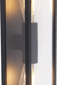 Inteligentné nástenné svietidlo čierne 38 cm 2-svetlá IP44 Vrátane Wifi ST64 - Charlois