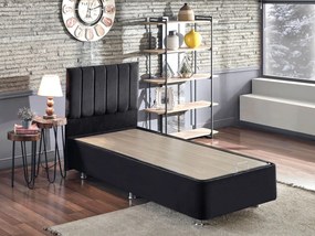 Elegantná jednolôžková posteľ Ela s úložným priestorom - čierna 90 x 190 cm