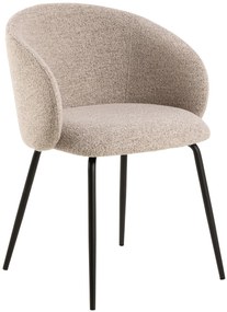 CLARA Béžová Latte (látka Monza 60)/čierne nohy – MODERNÁ ČALÚNENÁ  KRESLOVÁ STOLIČKA DO OBÝVAČKY/JEDÁLNE/KANCELÁRIE LOFT