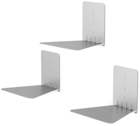 Kovové police v súprave 3 ks v striebornej farbe 18 cm Conceal – Umbra