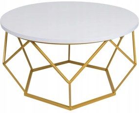 Konferenčný stolík DIAMOND 40x70 cm zlatá/biela