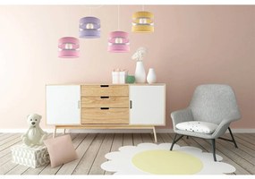 Závesné svietidlo Elegance Spider, 4x textilné tienidlo (mix 8 farieb), w