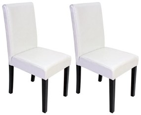 Jedálenská stolička Litta (SET 2 ks), tmavé nohy - Biela