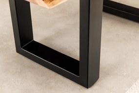 Konferenčný stolík LIQUID 110 cm akáciové drevo s modrým epoxidovým pásom