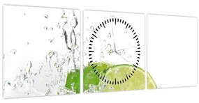 Obraz - Šťavnatých citrónov (s hodinami) (90x30 cm)