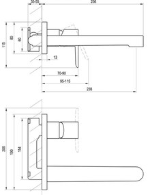 Ravak X070184 - Umývadlová batéria PURI pre podomietkovú inštaláciu, čierna