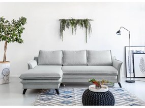 Svetlosivá rozkladacia rohová pohovka Miuform Charming Charlie, ľavý roh