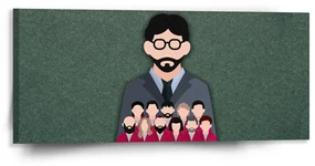 Sablio Obraz Money heist Profesor a jeho tím Zelená - 110x50 cm