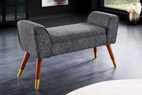 Krásna dizajnová lavica Scarlett 90 cm – v trendovej antracitovej bouclé látke