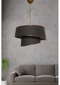 Závesné svietidlo v antracitovo-zlatej farbe s textilným tienidlom ø 32 cm Barette – Opviq lights