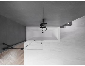 Mexen Velar, 2-krídlová posuvná vaňová zástena 95 x 150 cm, 8mm číre sklo, čierna matná, 896-095-000-01-70