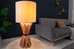 Ručne vyrobená stolová lampa EUPHORIA 56 cm biela prírodná