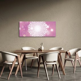 Obraz mandaly v ružovom pozadí (120x50 cm)