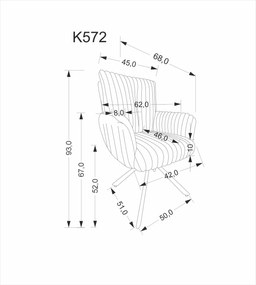 Otočné jedálenské kreslo K572 popolavo sivé