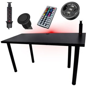 Písací Stôl Low Loft Čierna 136x66x3,6 Model 3