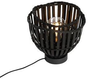 Orientálna stolná lampa čierna bambus - Pua