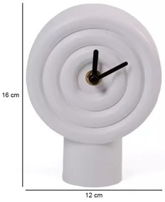 Keramické stolové hodiny 16 cm, napájanie 1xAA, biela