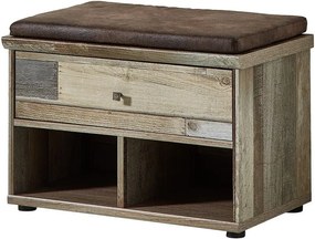 Predsieňová lavica/botník Bonanza, vintage optika