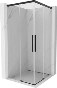 Mexen Rox, Duo posuvný sprchový kút 75 x 75 cm, číre sklo, čierny profil, 8C2D-075-075-70-00