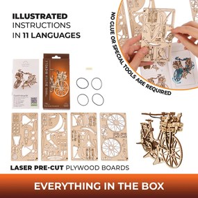 Ugears 3D mechanické puzzle Holandský bicykel 75 ks
