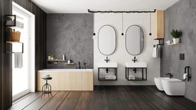 Deante Vital, nástenné kovové madlo s držiakom na wc papier, čierna matná, DEA-NIV_B41F