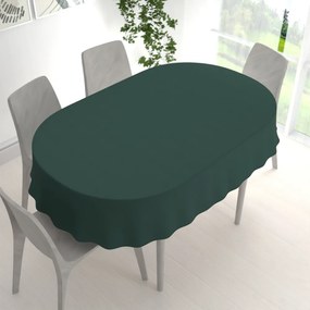 Biante Veľký oválny bavlnený saténový obrus ST-018 Tmavý lesný zelený 180x240 cm